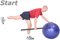 One Leg, One Arm Row with Sissel Exercise Ball and Sissel Body Toning Bar